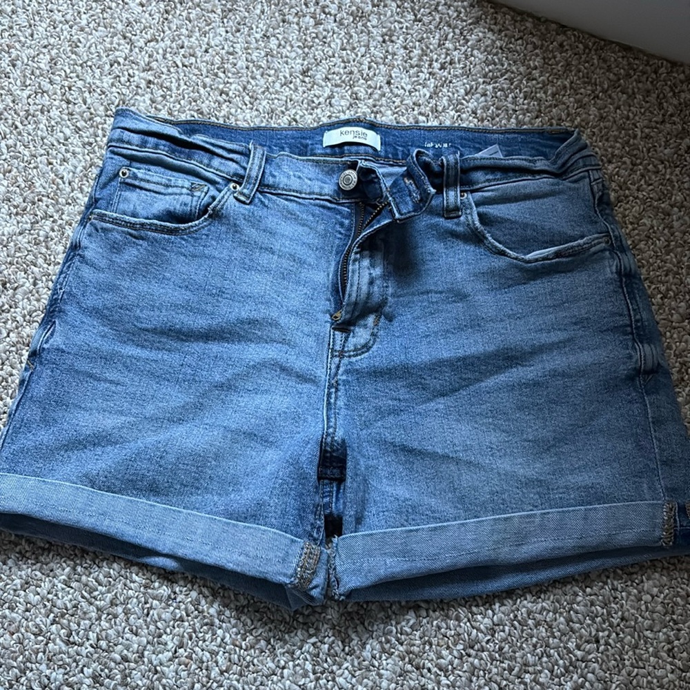 Kensie Blue High Waist Women Shorts